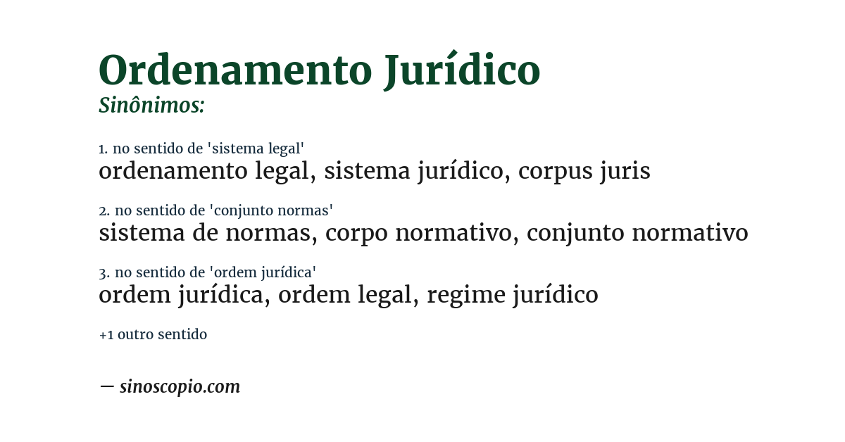 Sinônimo de ordenamento jurídico
