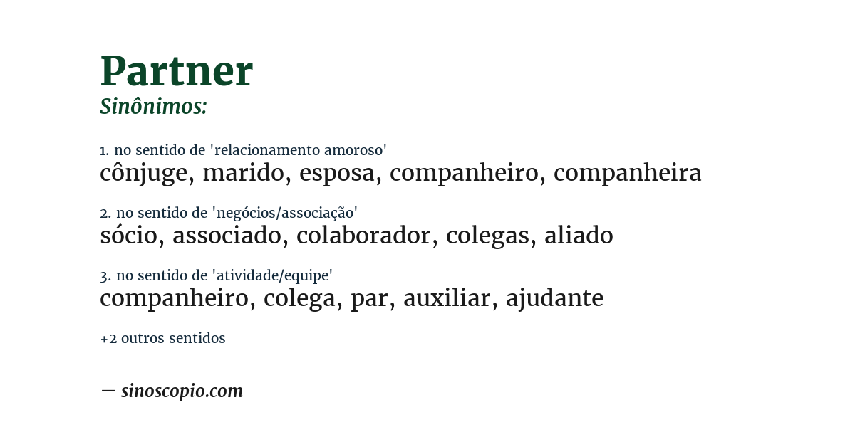 Sinônimo de partner