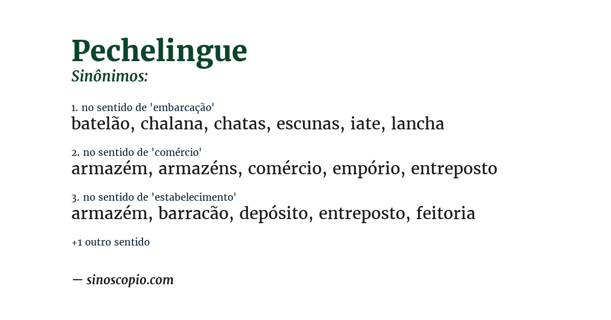 Sinônimo de pechelingue