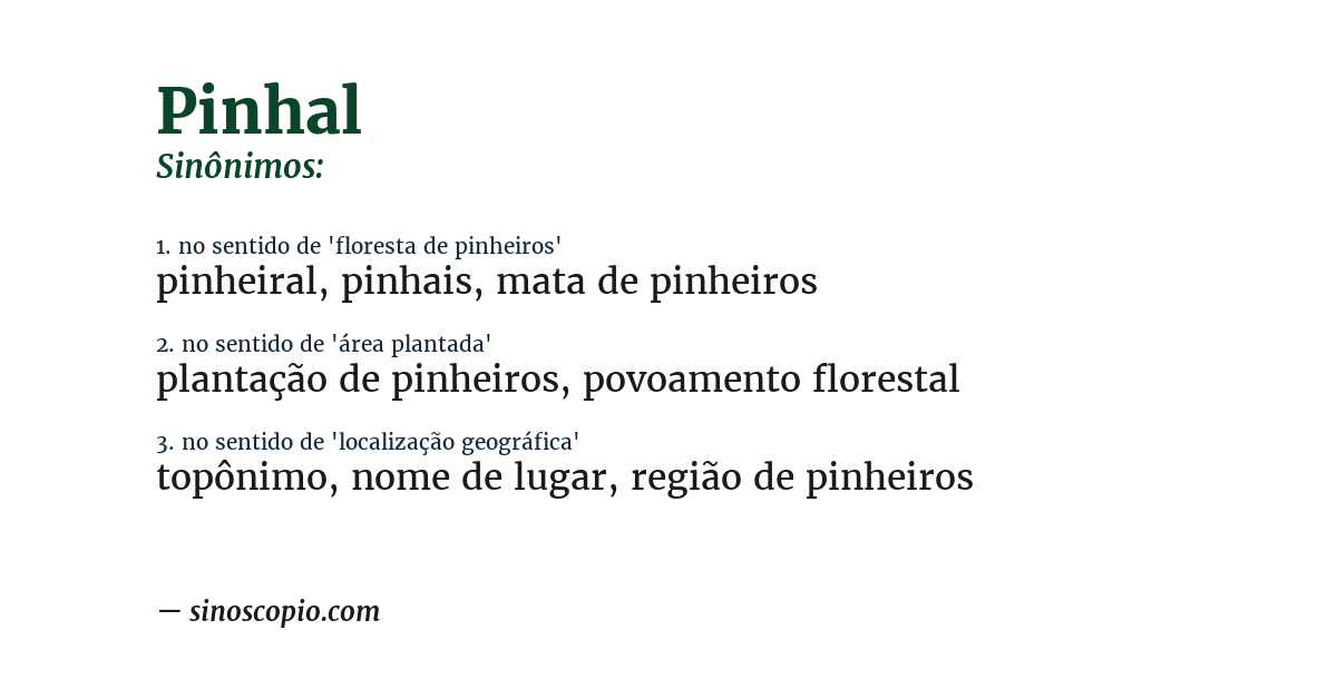 Sinônimo de pinhal