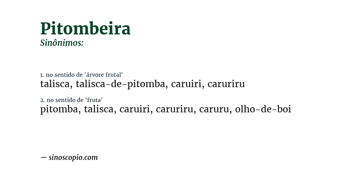 Sinônimo de pitombeira