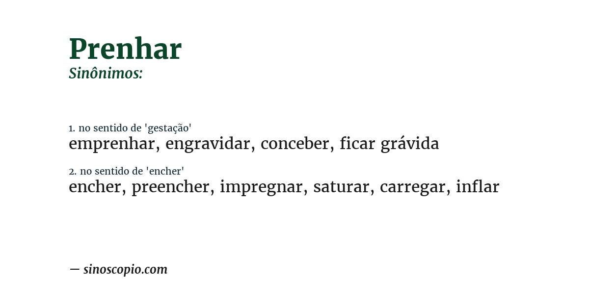 Sinônimo de prenhar