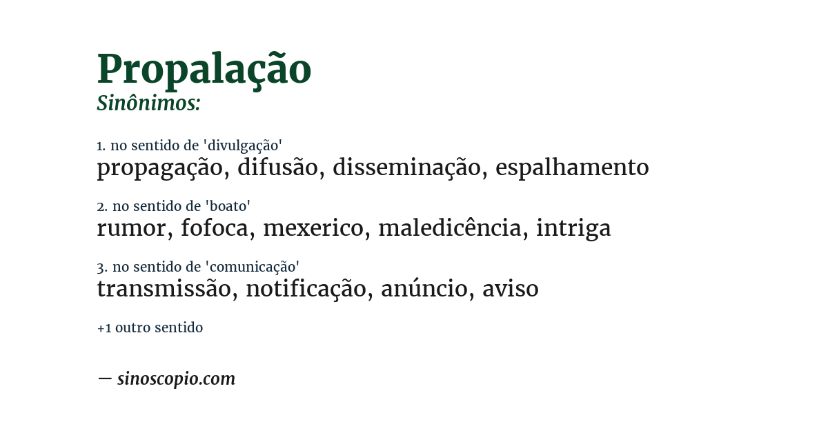 Sinônimo de propalação