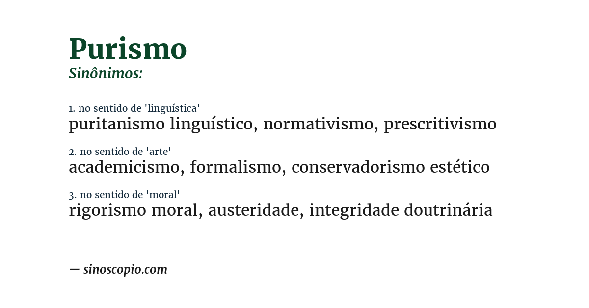 Sinônimo de purismo