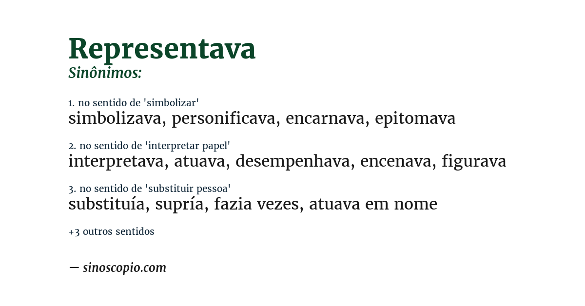 Sinônimo de representava