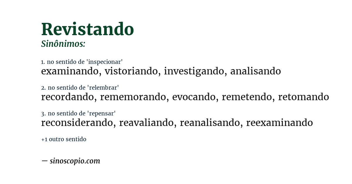 Sinônimo de revistando