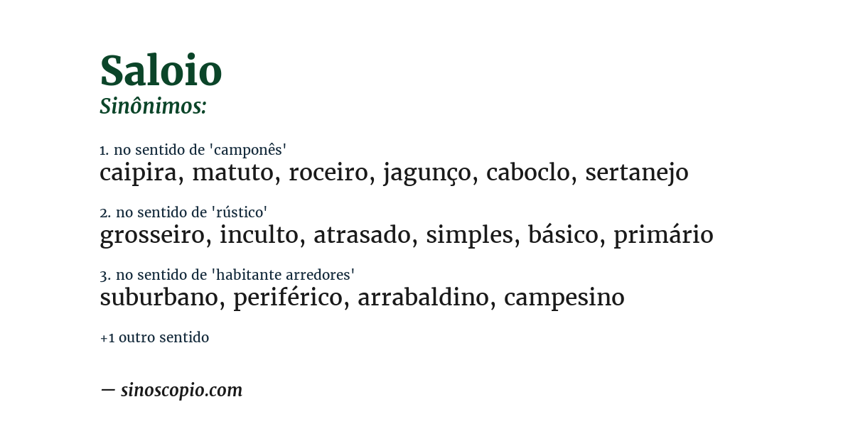 Sinônimo de saloio
