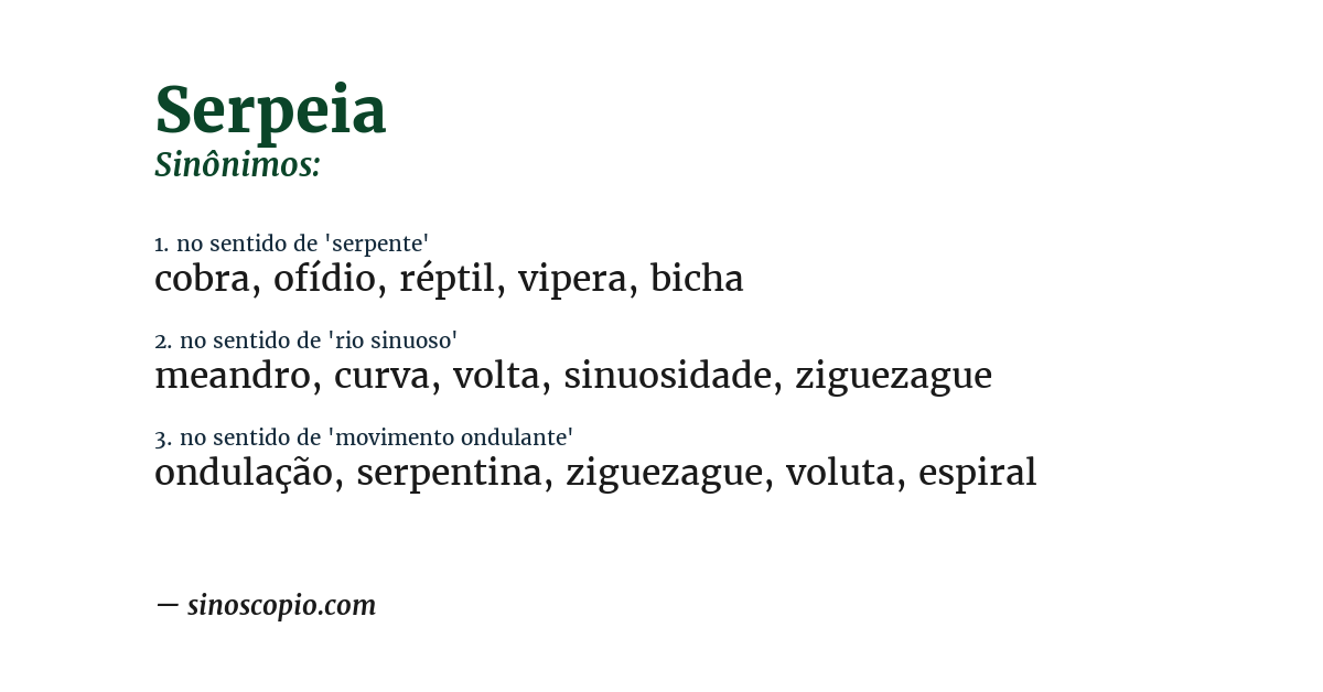 Sinônimo de serpeia