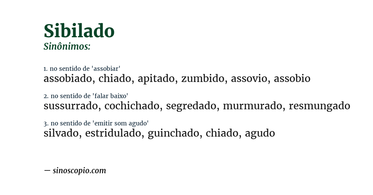 Sinônimo de sibilado