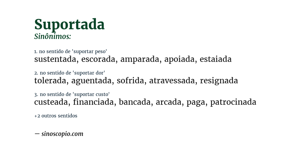 Sinônimo de suportada