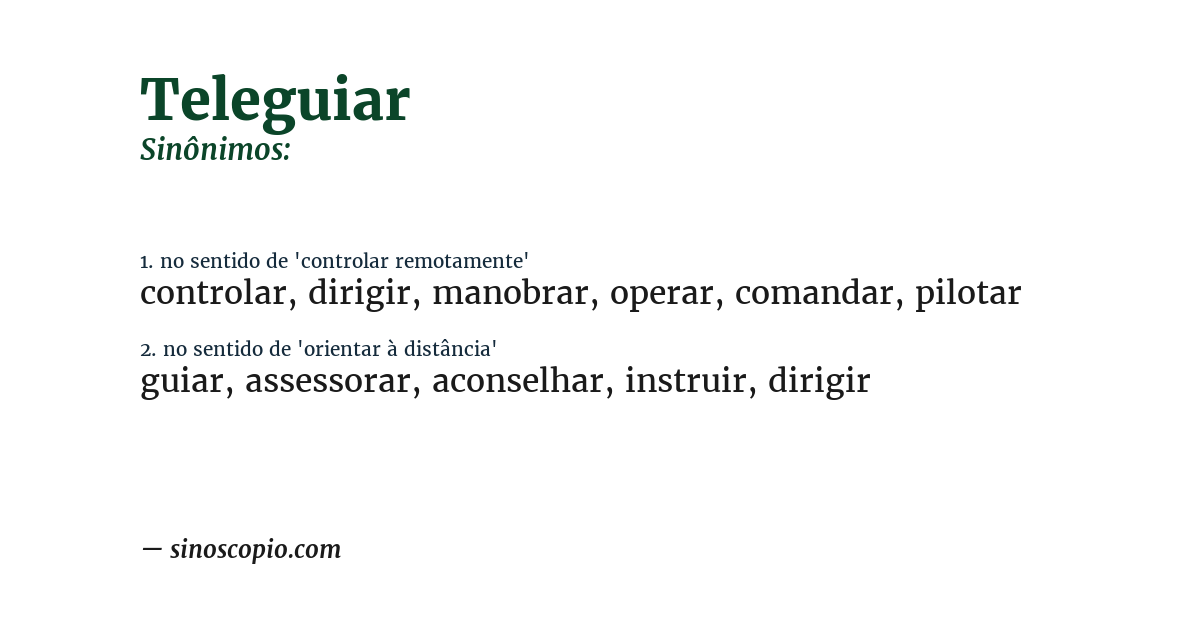 Sinônimo de teleguiar