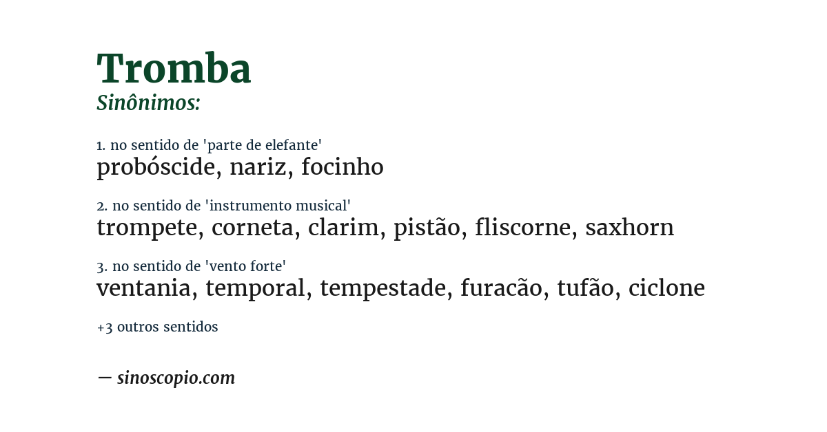 Sinônimo de tromba