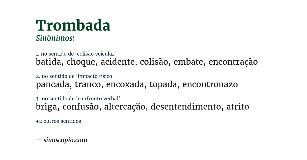 Sinônimo de trombada