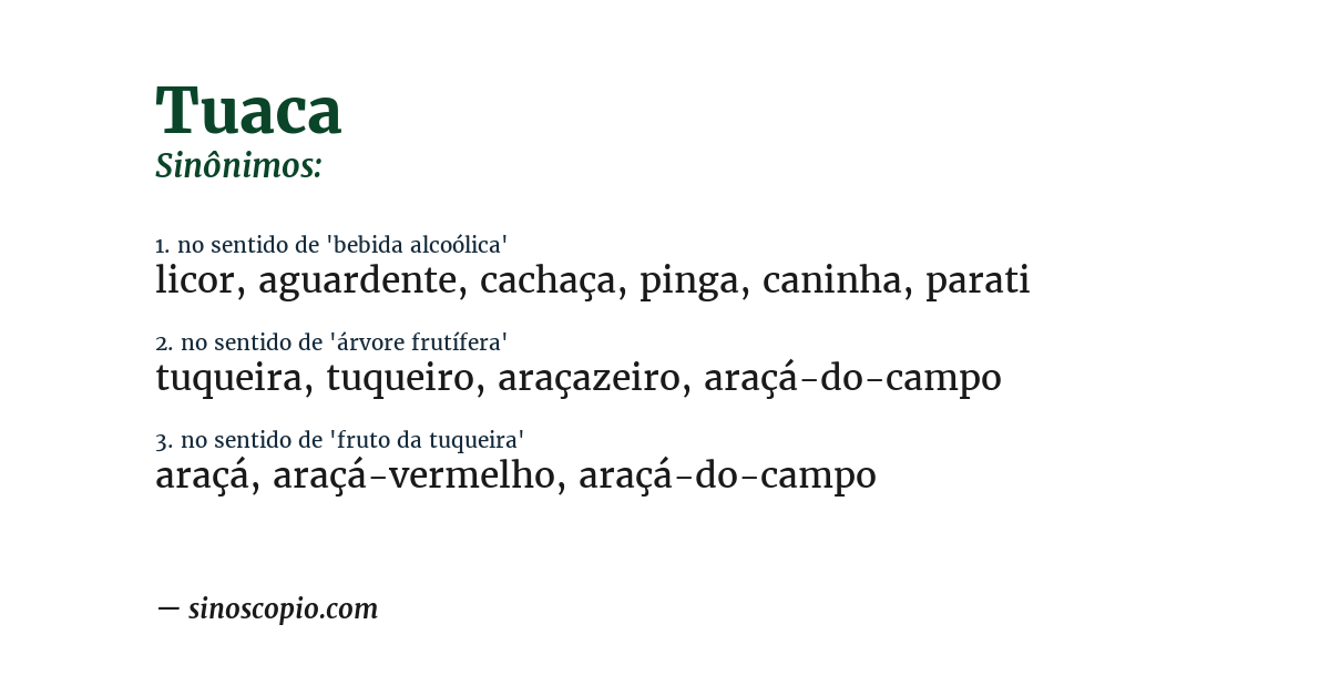 Sinônimo de tuaca