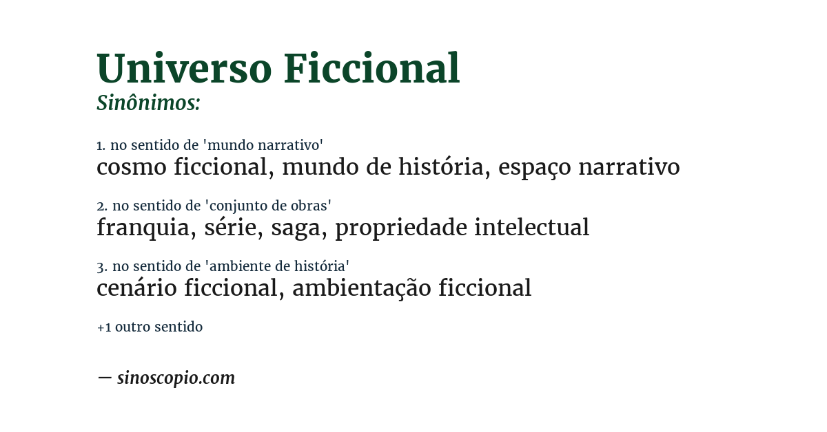 Sinônimo de universo ficcional