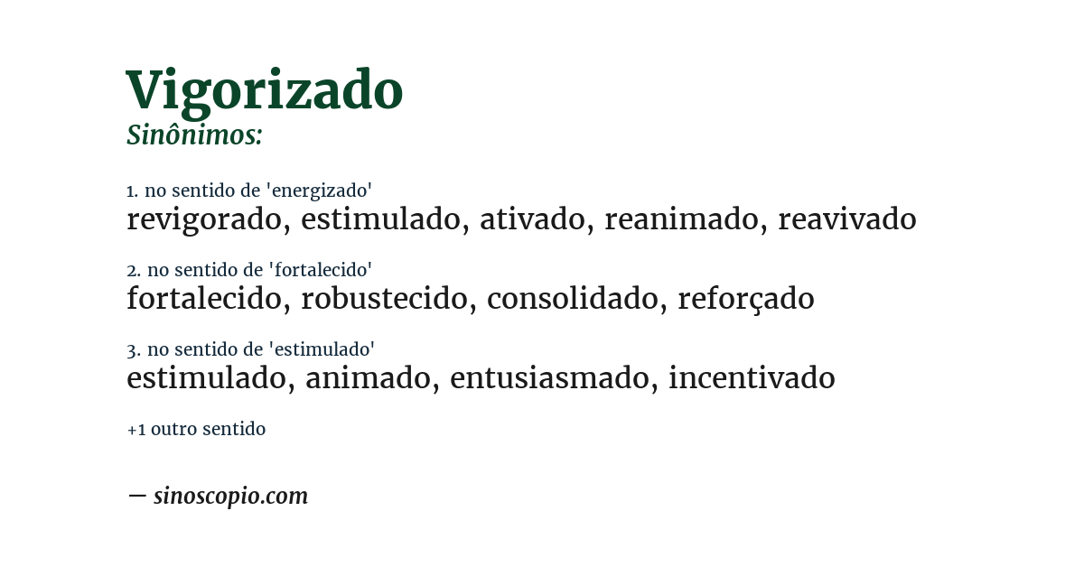 Sinônimo de vigorizado