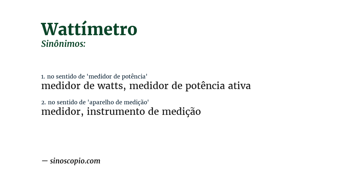 Sinônimo de wattímetro