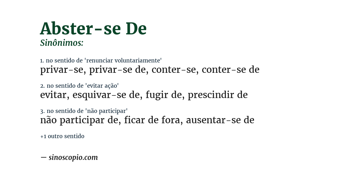Sinônimo de abster-se de