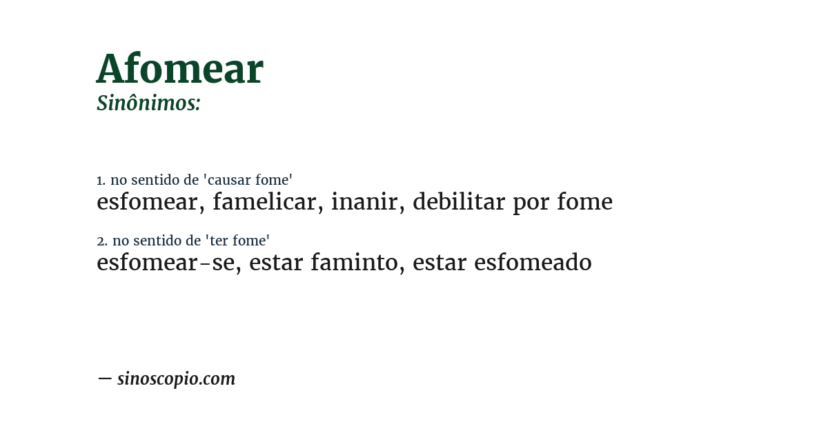 Sinônimo de afomear