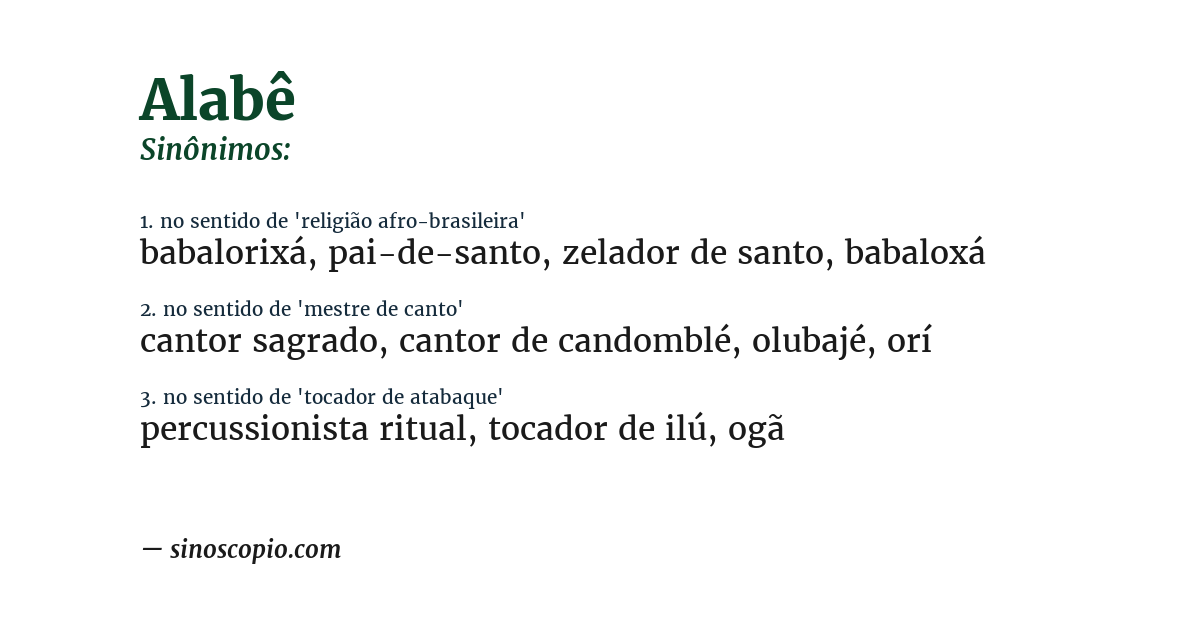 Sinônimo de alabê