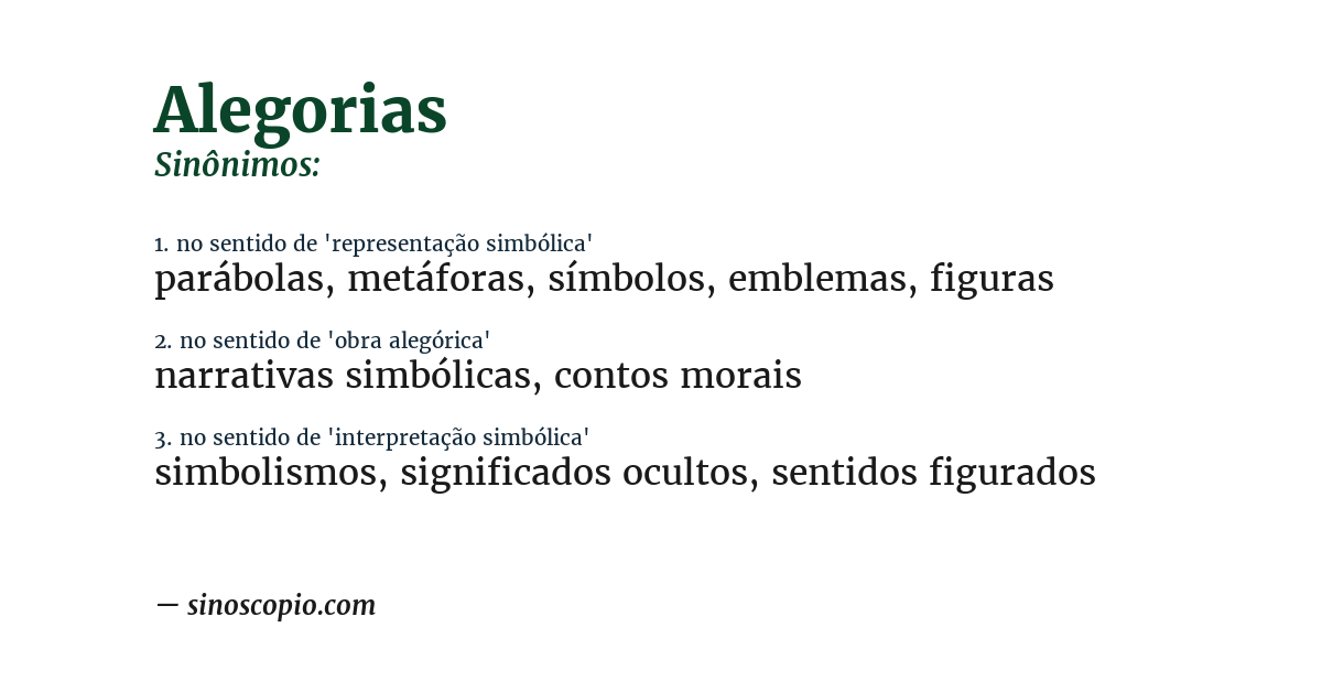 Sinônimo de alegorias