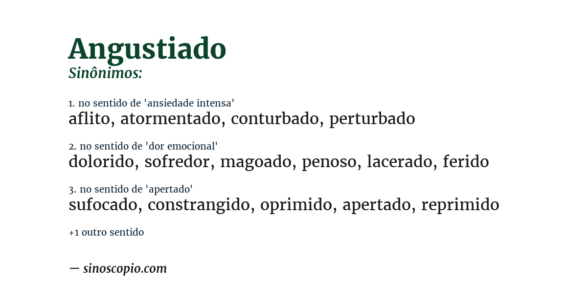 Sinônimo de angustiado