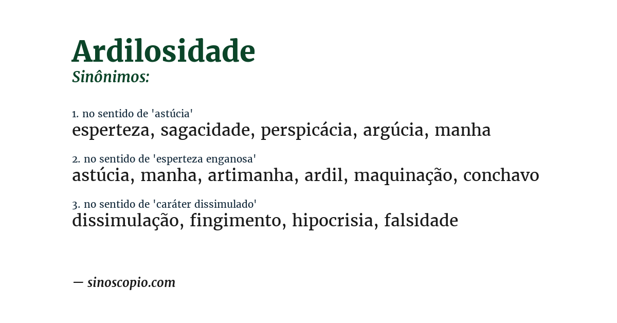 Sinônimo de ardilosidade