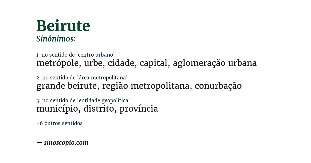 Sinônimo de beirute