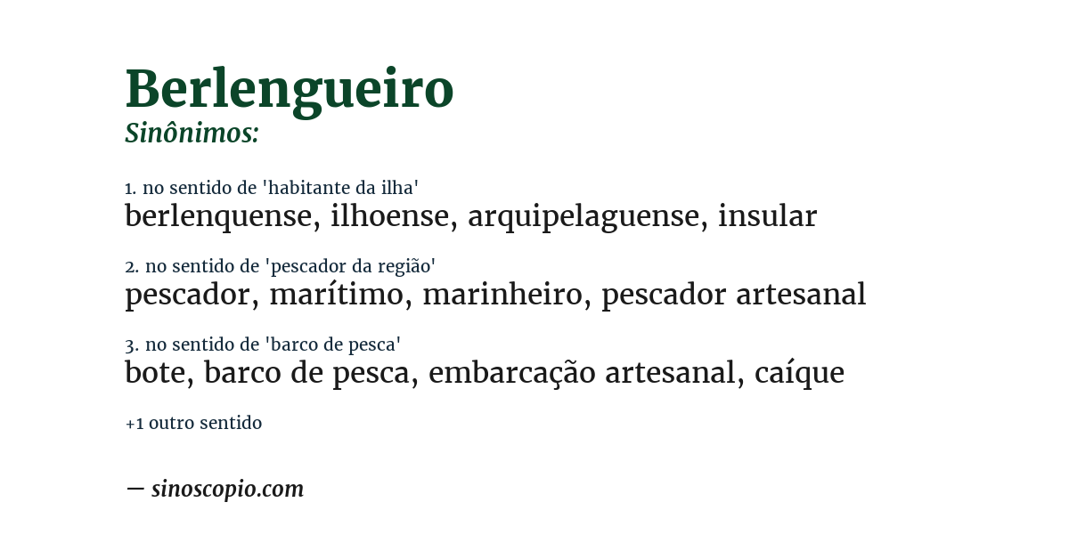Sinônimo de berlengueiro