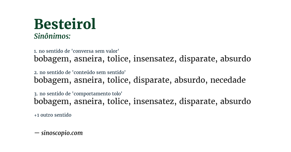 Sinônimo de besteirol