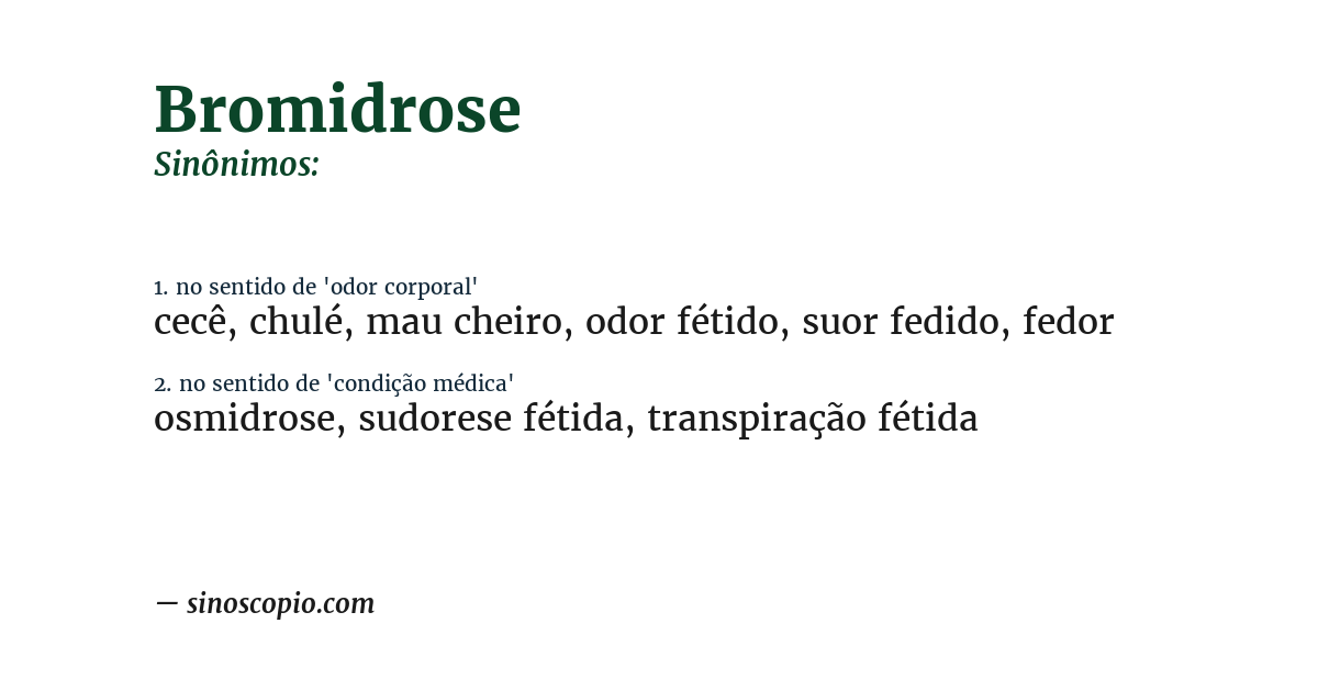 Sinônimo de bromidrose