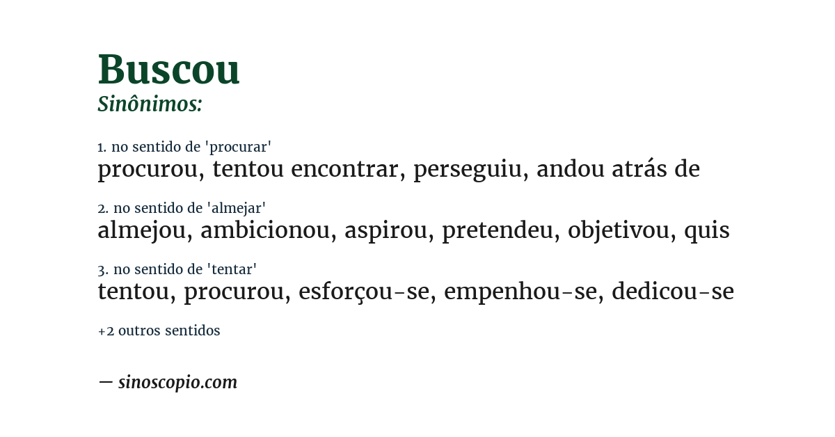 Sinônimo de buscou