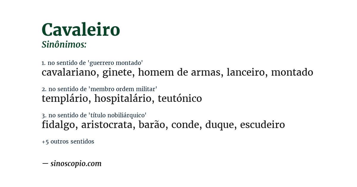 Sinônimo de cavaleiro