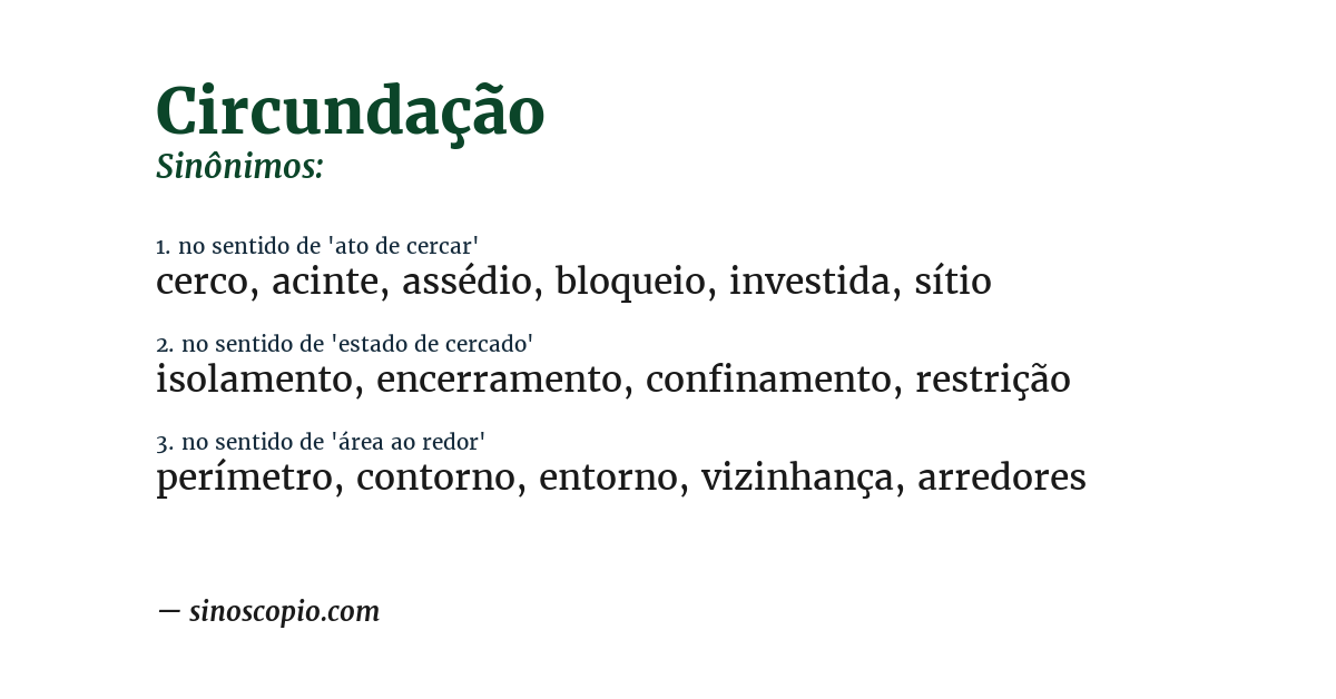 Sinônimo de circundação