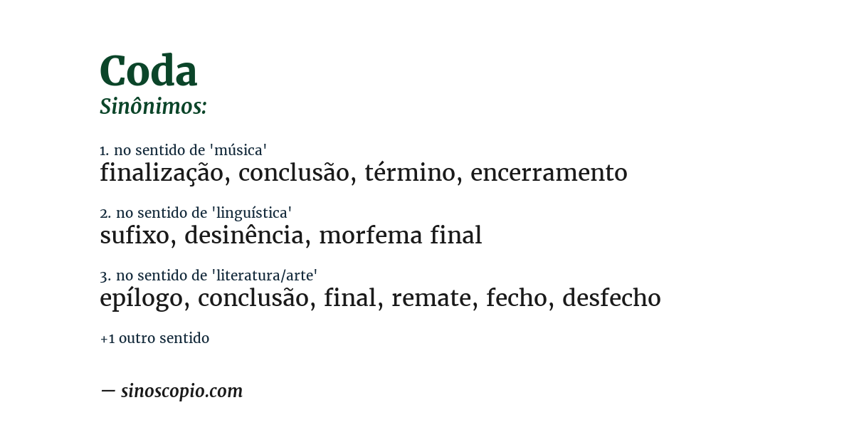 Sinônimo de coda