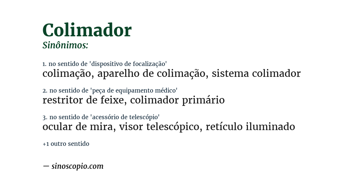 Sinônimo de colimador