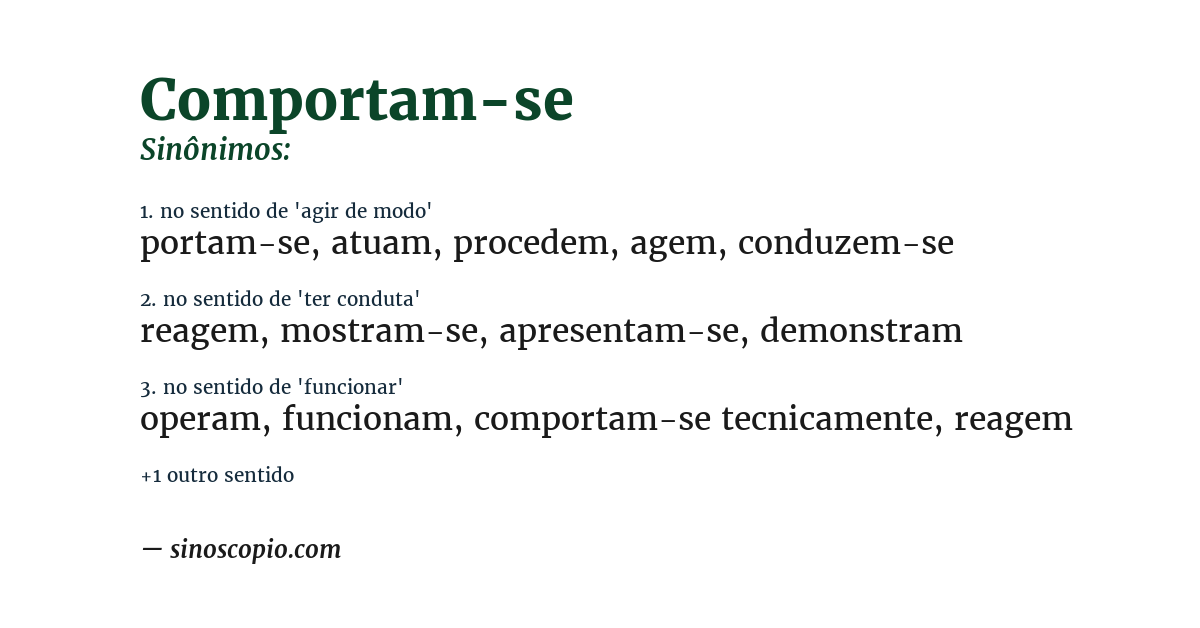Sinônimo de comportam-se
