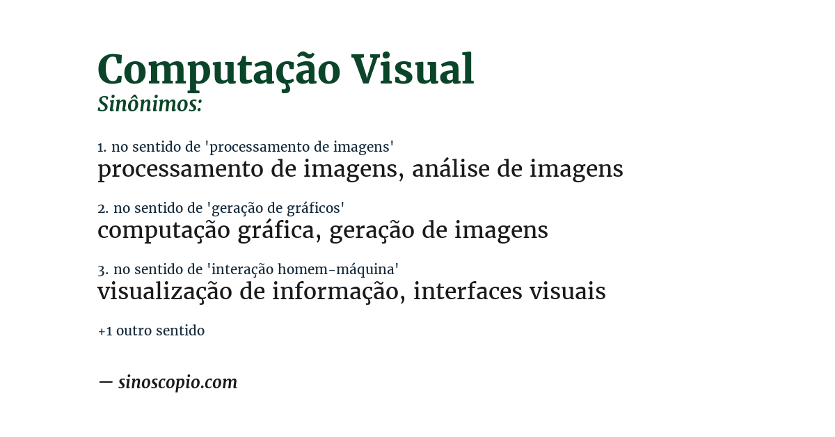 Sinônimo de computação visual