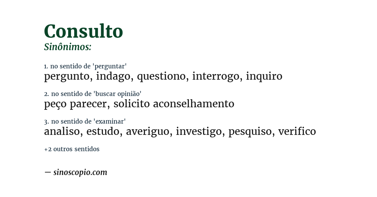 Sinônimo de consulto