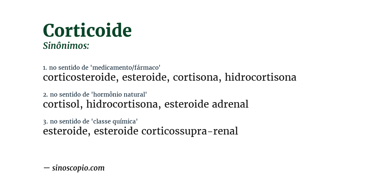 Sinônimo de corticoide
