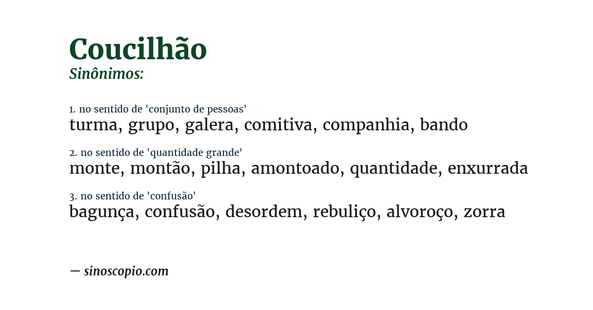 Sinônimo de coucilhão