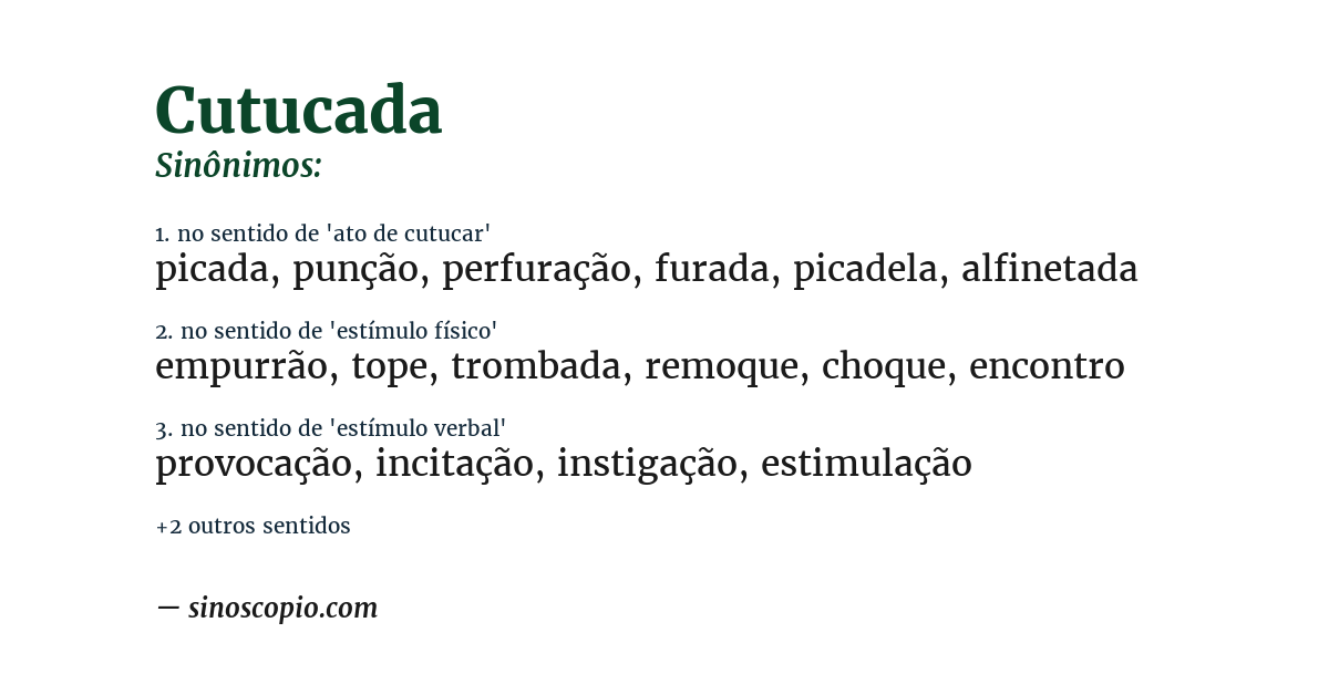 Sinônimo de cutucada