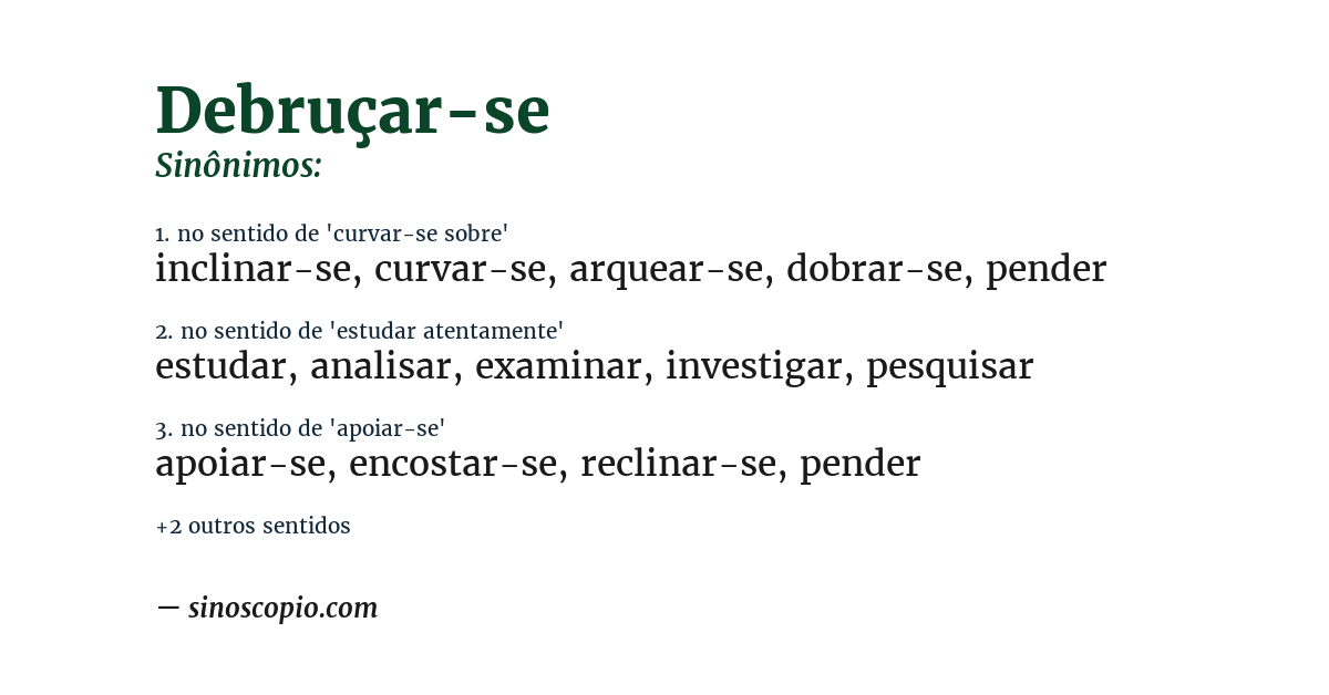 Sinônimo de debruçar-se