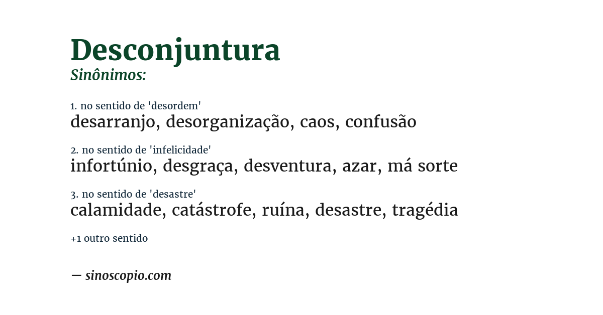 Sinônimo de desconjuntura