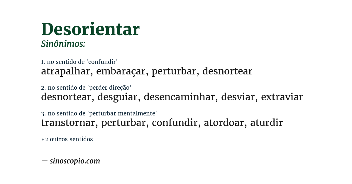 Sinônimo de desorientar