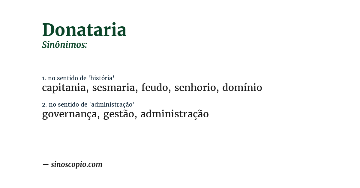 Sinônimo de donataria