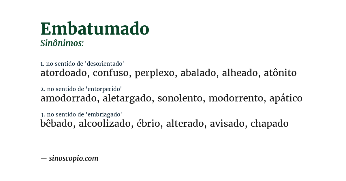 Sinônimo de embatumado