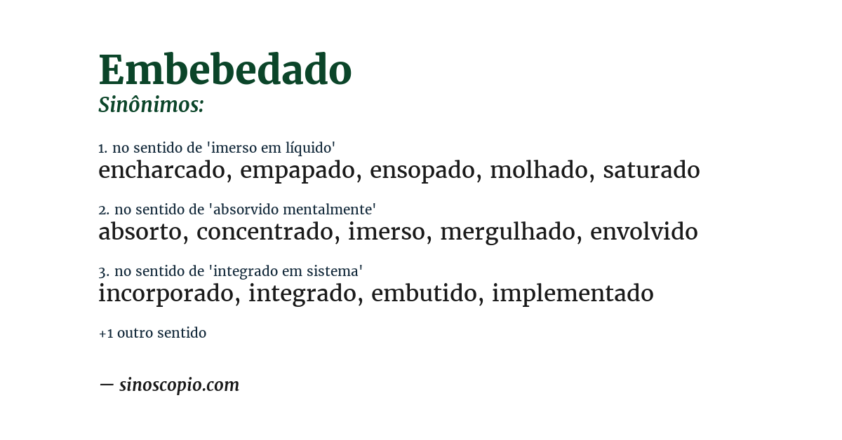 Sinônimo de embebedado