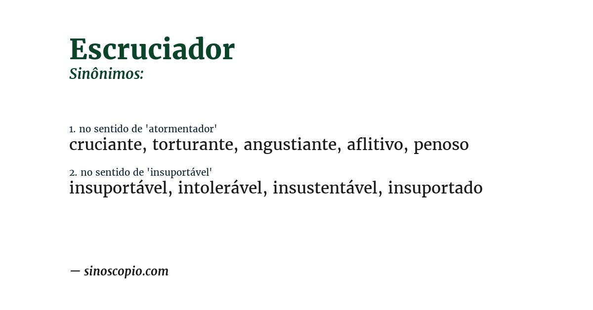 Sinônimo de escruciador