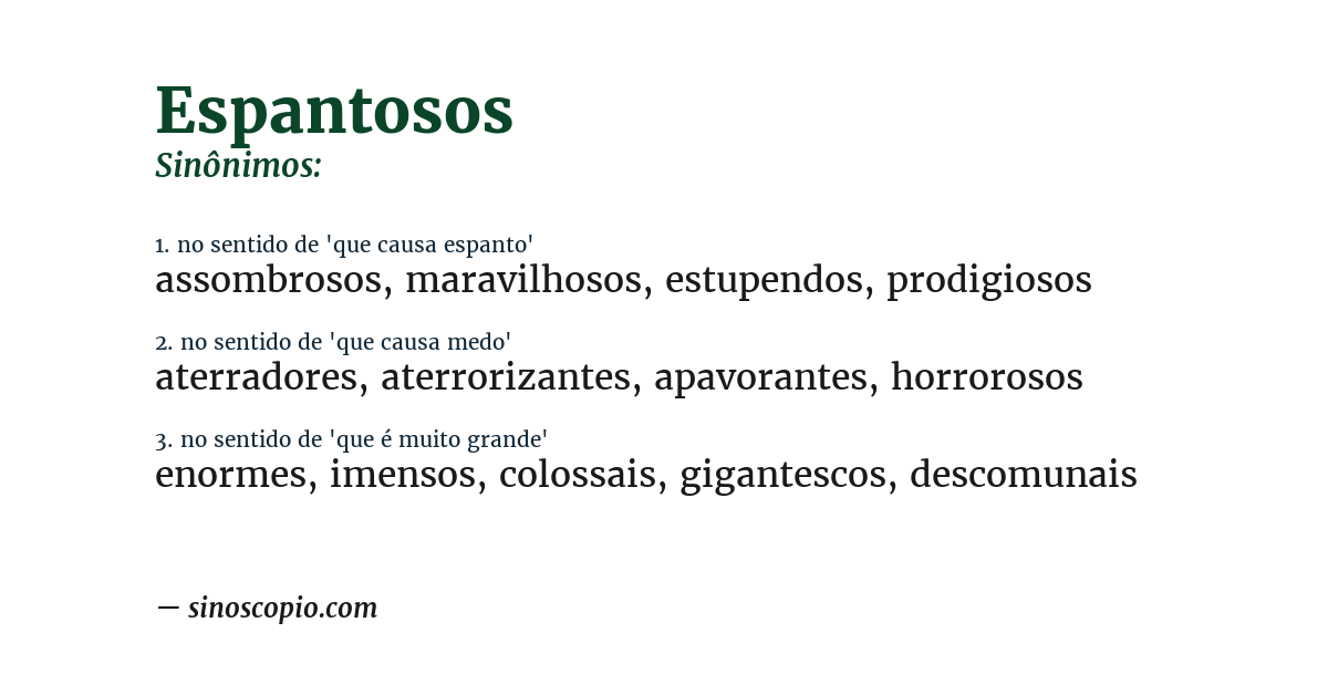 Sinônimo de espantosos